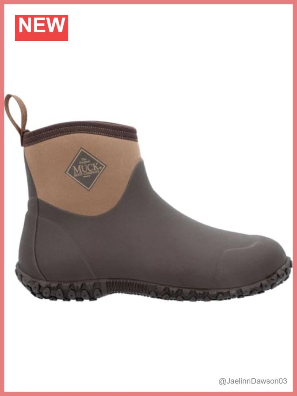 Waterproof Rubber Ankle Boot, Pull-On Neoprene Lined Garden Work Boot